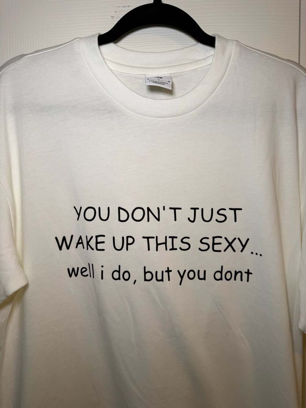 Nike Graphic T-Shirt Size M White Wake Up This Sexy Funny Quote Tee